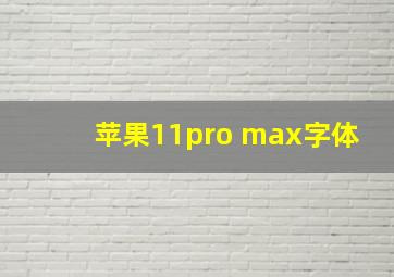 苹果11pro max字体